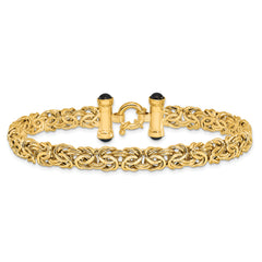 14K Polished Fancy Link with Black Onyx Bracelet