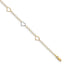 14K Two-tone Polished Heart with 1in ext. Anklet