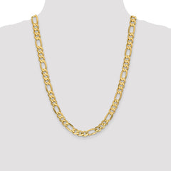 14K Gold Figaro Chain Necklace with Lobster Clasp Elegant 24