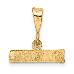 14K Yellow Gold Large Diamond-Cut Pendant with Polished Finish Elegant Charm