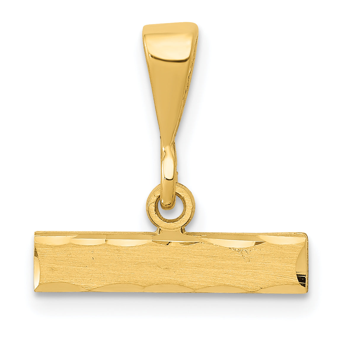 14k Large Diamond -cut Top Pendant