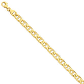14K Yellow Gold Anchor Link Necklace Hand-Polished Elegant Design