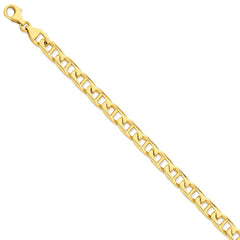 14K Yellow Gold Anchor Link Necklace Hand-Polished Elegant Design