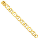 14K Yellow Gold Anchor Link Necklace with Hand-Polished Finish