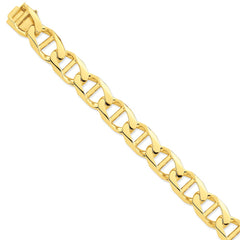 14K Yellow Gold Anchor Link Necklace with Hand-Polished Finish