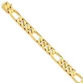 14K Yellow Gold Figaro Chain Necklace 20 Solid Hand-Polished Elegance