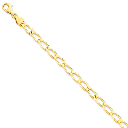 14K 5.9mm Hand-Polished Open Link Bracelet