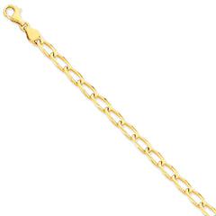 14K 5.9mm Hand-Polished Open Link Bracelet
