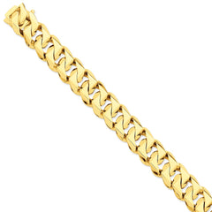 14K Yellow Gold Traditional Link Necklace, Hand-Polished Solid Elegance