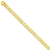 14K Yellow Gold Fancy Link Chain Necklace Solid & Hand-Polished Elegance