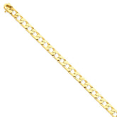 14K Yellow Gold Solid Fancy Link Necklace Elegant Hand-Polished Design