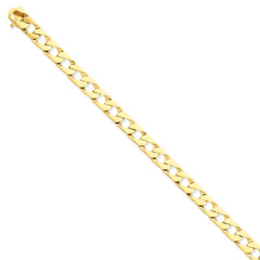 14K Yellow Gold Solid Fancy Link Necklace Elegant Hand-Polished Design