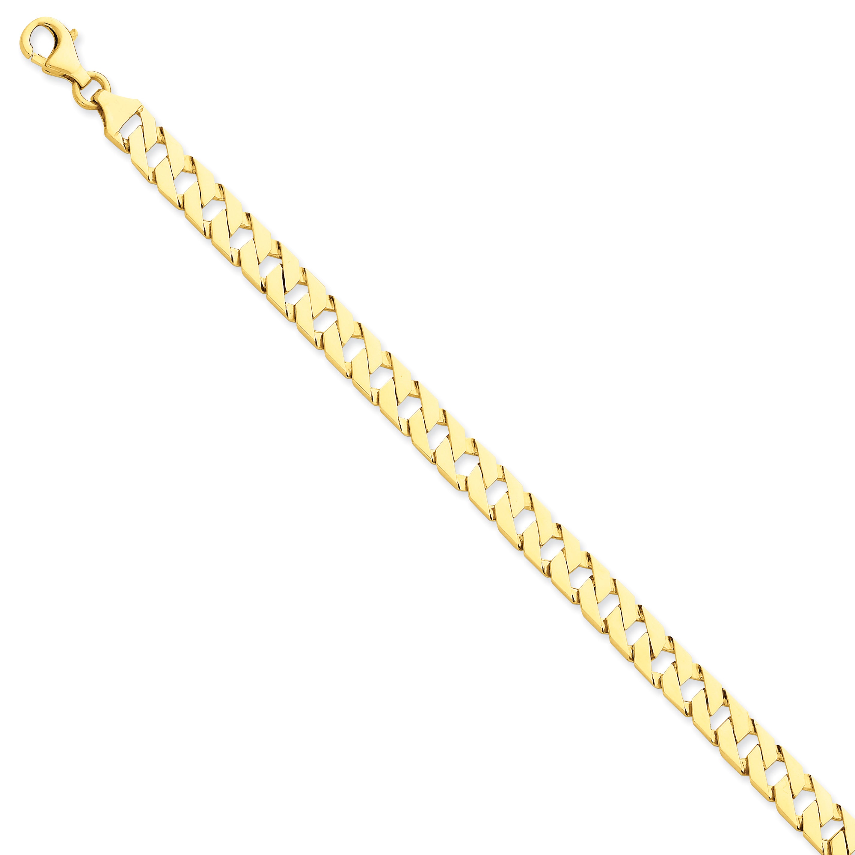 14k 7.4mm Hand-polished Fancy Link Chain