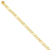 14K Yellow Gold Hand-Polished 6mm Fancy Link Necklace Elegant and Solid