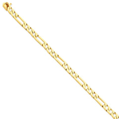14K Yellow Gold Hand-Polished 6mm Fancy Link Necklace Elegant and Solid