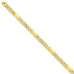 14K Yellow Gold Hand-Polished Fancy Link Necklace 20 Elegant and Solid