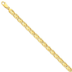 14K Yellow Gold 7.5mm Link Necklace with Hand-Polished Finish