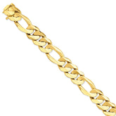 14K Yellow Gold Heavy Figaro Chain Necklace Elegant and Solid