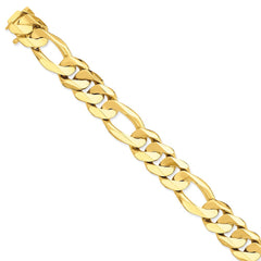 14K Yellow Gold Heavy Figaro Chain Necklace Elegant and Solid