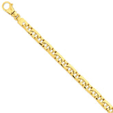 14K Yellow Gold Fancy Link Necklace with Hand-Polished Solid Finish