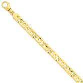 Sophia Jewelers 14K Yellow Gold 10mm Hand-Polished Fancy Link Necklace