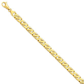 Sophia Jewelers 14K Yellow Gold Solid Fancy Link Necklace 20 Elegant Design