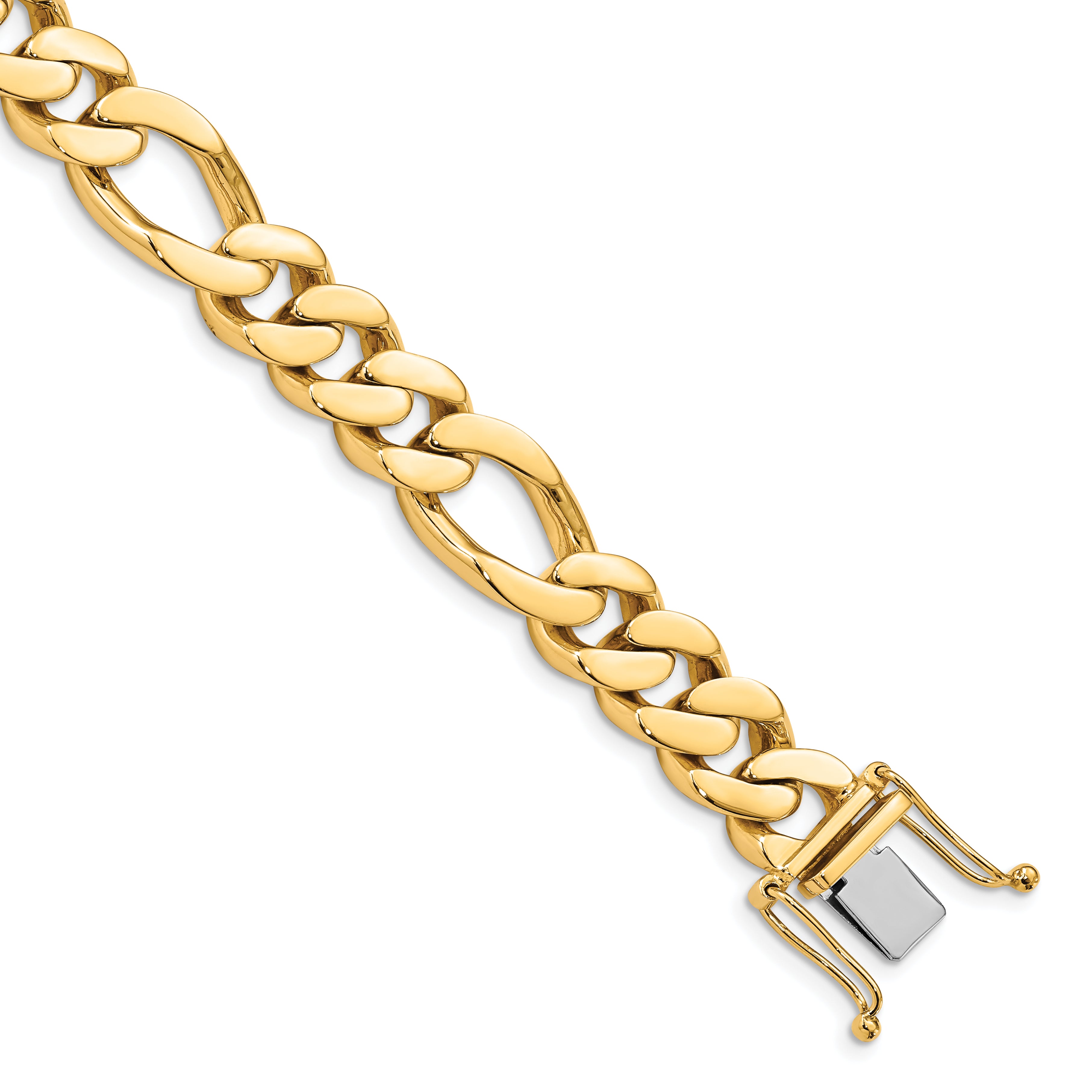 14K 24 inch 11.8mm Hand Polished Figaro Link with Box Catch Chain