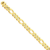 14K Yellow Gold Polished Fancy Link Chain Necklace Elegant Solid Design