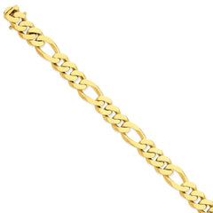 14K Yellow Gold Polished Fancy Link Chain Necklace Elegant Solid Design
