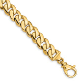 14K Two-tone 9 inch 10.75mm Hand Polished Fancy Link with Fancy Lobster Clasp Bracelet