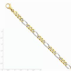 14K Two-tone 7.85mm Polished Fancy Link Chain