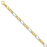 14K Two-Tone Gold Necklace with Polished Fancy Links 20 Inch