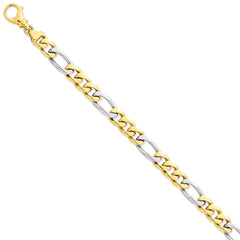 14K Gold Two-Tone Necklace with Fancy Links, Hand-Polished, 20-Inch