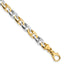 14K Two-tone 7.25 inch 6.6mm Hand Polished Fancy Flat Anchor Link with Fancy Lobster Clasp Bracelet - Sophia Jewelers