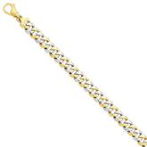 14K Two-Tone Gold Fancy Link Necklace Hand-Polished 20