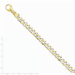 14K Two-tone 8mm Hand-polished Fancy Link Chain