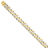 14K Two-Tone Gold Fancy Link Necklace, Hand-Polished Elegant Design