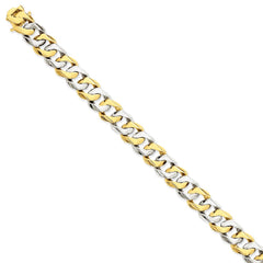 14K Two-Tone Gold Fancy Link Necklace, Hand-Polished Elegant Design