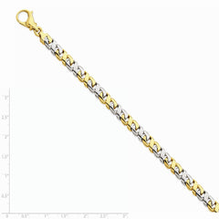 14K Two-tone 7.1mm Hand-polished Fancy Link Chain