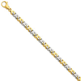 14K Two-Tone Gold Necklace with Solid 7.1mm Fancy Link Design