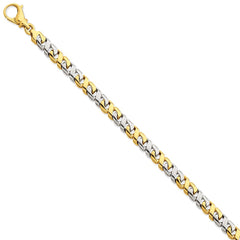 14K Two-Tone Gold Necklace with Solid 7.1mm Fancy Link Design