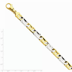 14K Two-tone 10mm Polished Fancy Link Chain