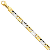 14K Two-Tone Gold Necklace with Polished Fancy Links 20 Chain
