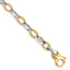 14K Two-tone 24 inch 6.6mm Hand Polished and Satin Fancy Link with Fancy Lobster Clasp Chain