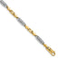 14k Two-tone 8.75 inch 4.6mm Hand Polished Fancy Link with Lobster Clasp Bracelet