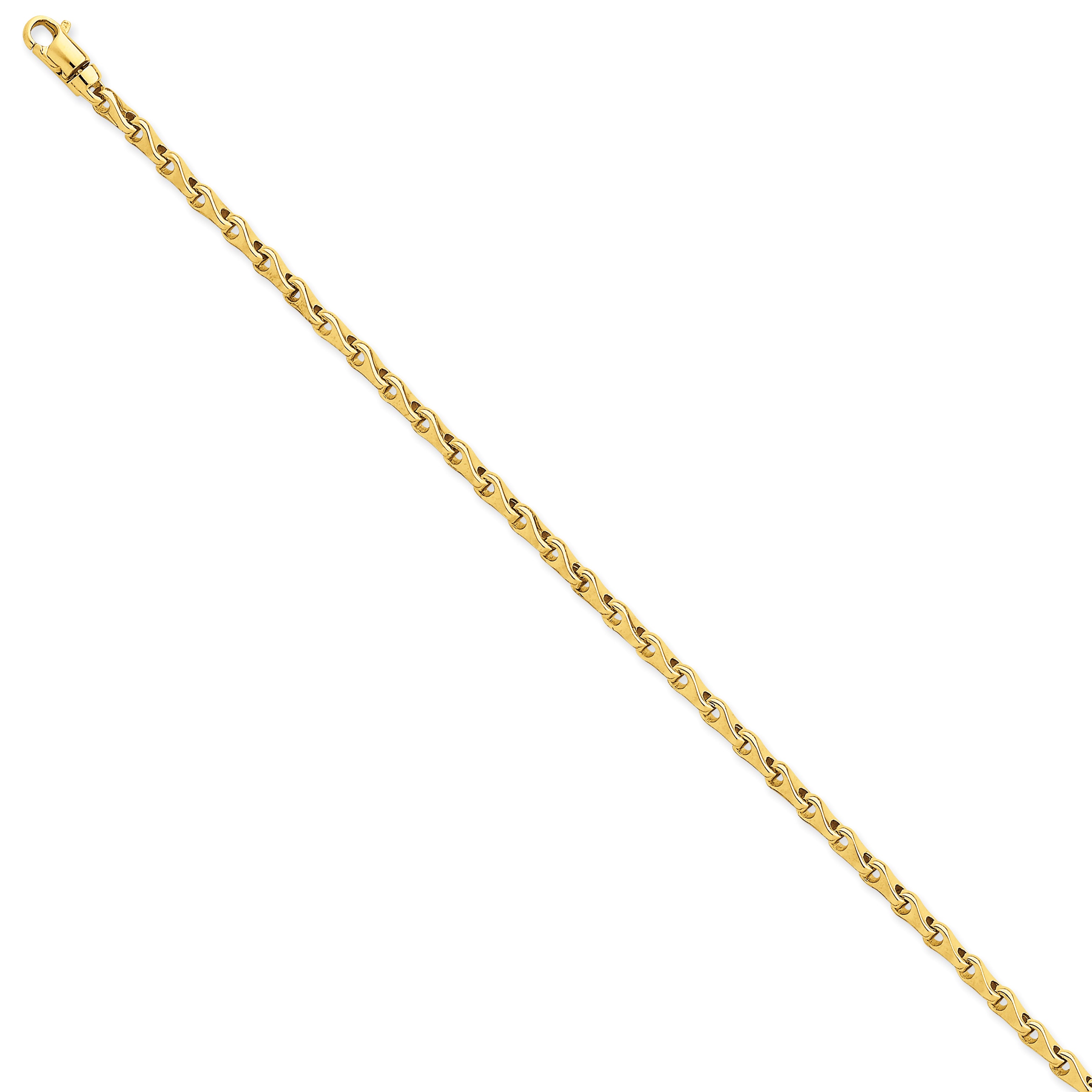 14k 3.3mm Hand-polished Fancy Link Bracelet