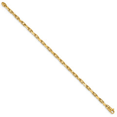 14K 7.25 inch 3.8mm Polished Fancy Link with Lobster Clasp Bracelet