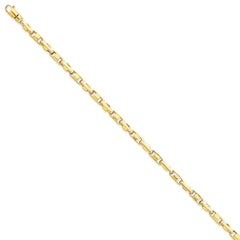 14K 4mm Hand-polished Fancy Link Bracelet