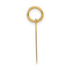 14K Gold Polished Number 1 Charm Medium, Laser Cut Elegance