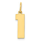 14k Medium Polished Number 1 Charm